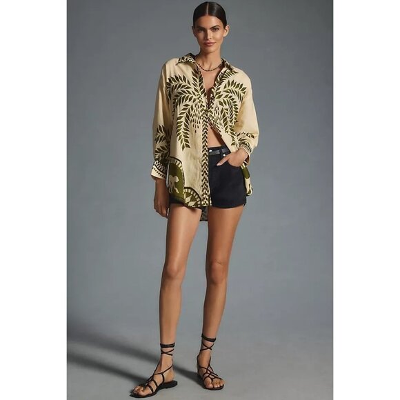 Eugenia Fernández Rihad Monkey Print Buttondown Blouse - Picture 1 of 7